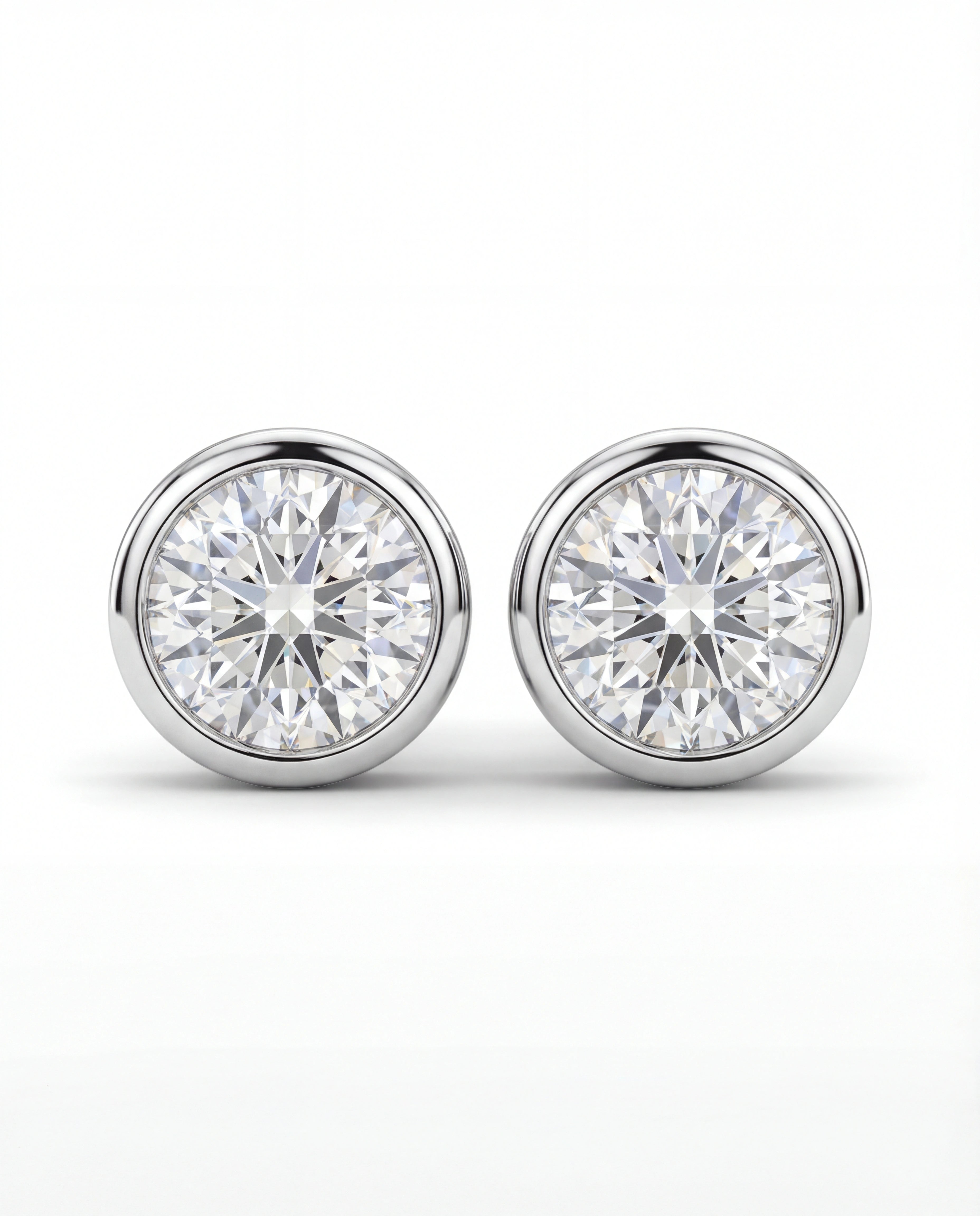 Luna Bezel Solitaire Stud Earrings