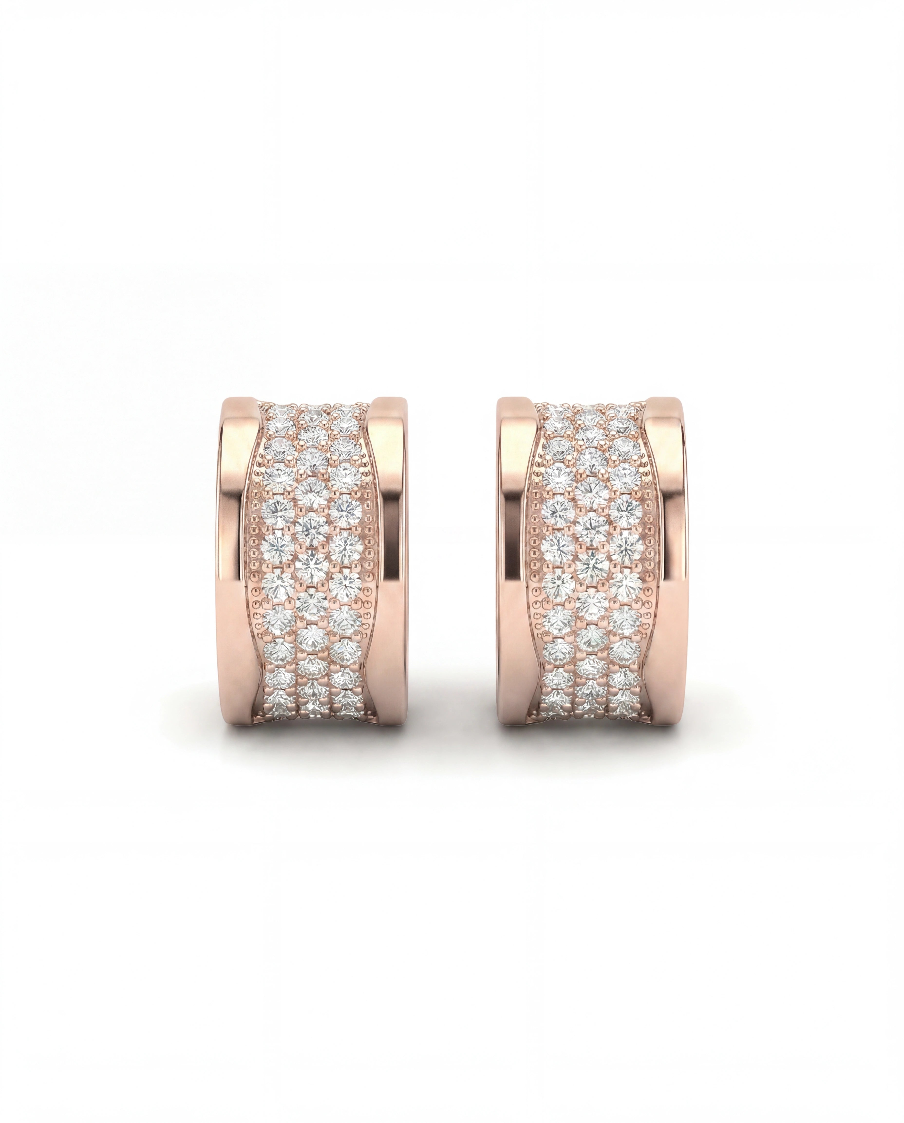 Rosé Lumière Pavé Huggie Earrings