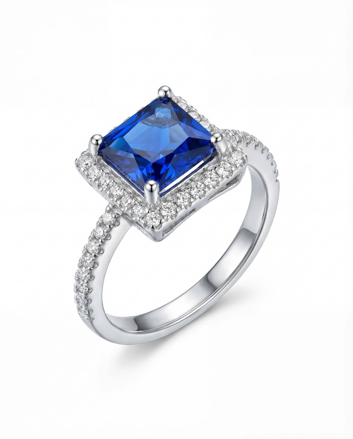 Celestine Azure Halo Ring