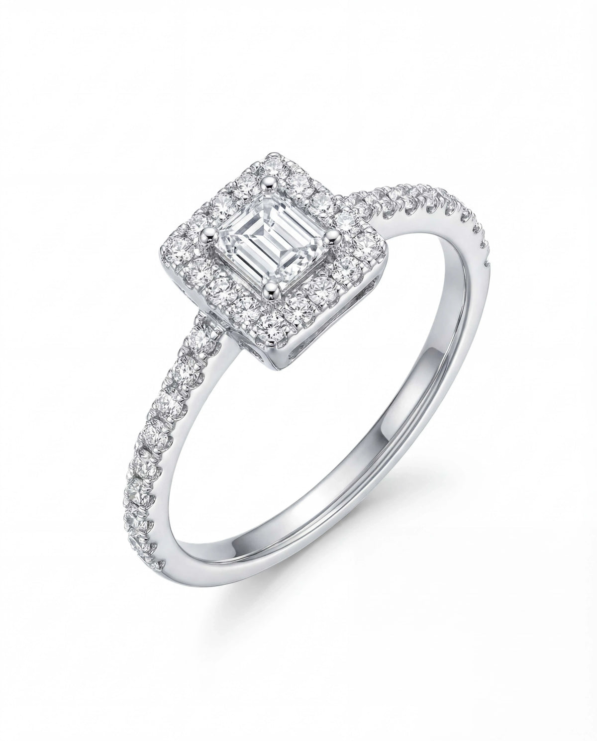 Auréline Square Halo Ring