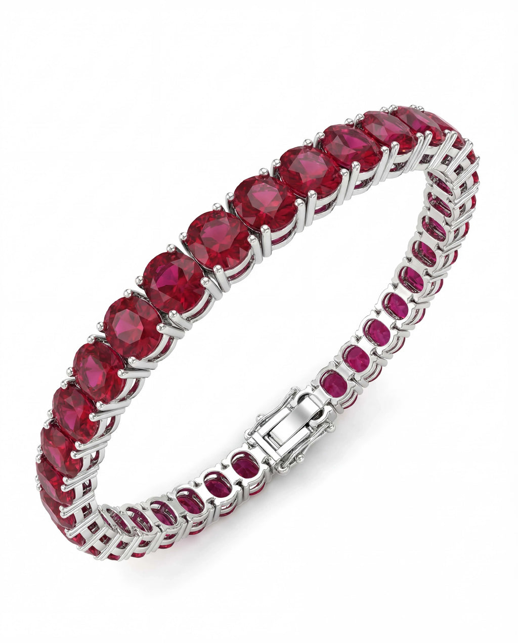 Crimson Eternity Tennis Bracelet