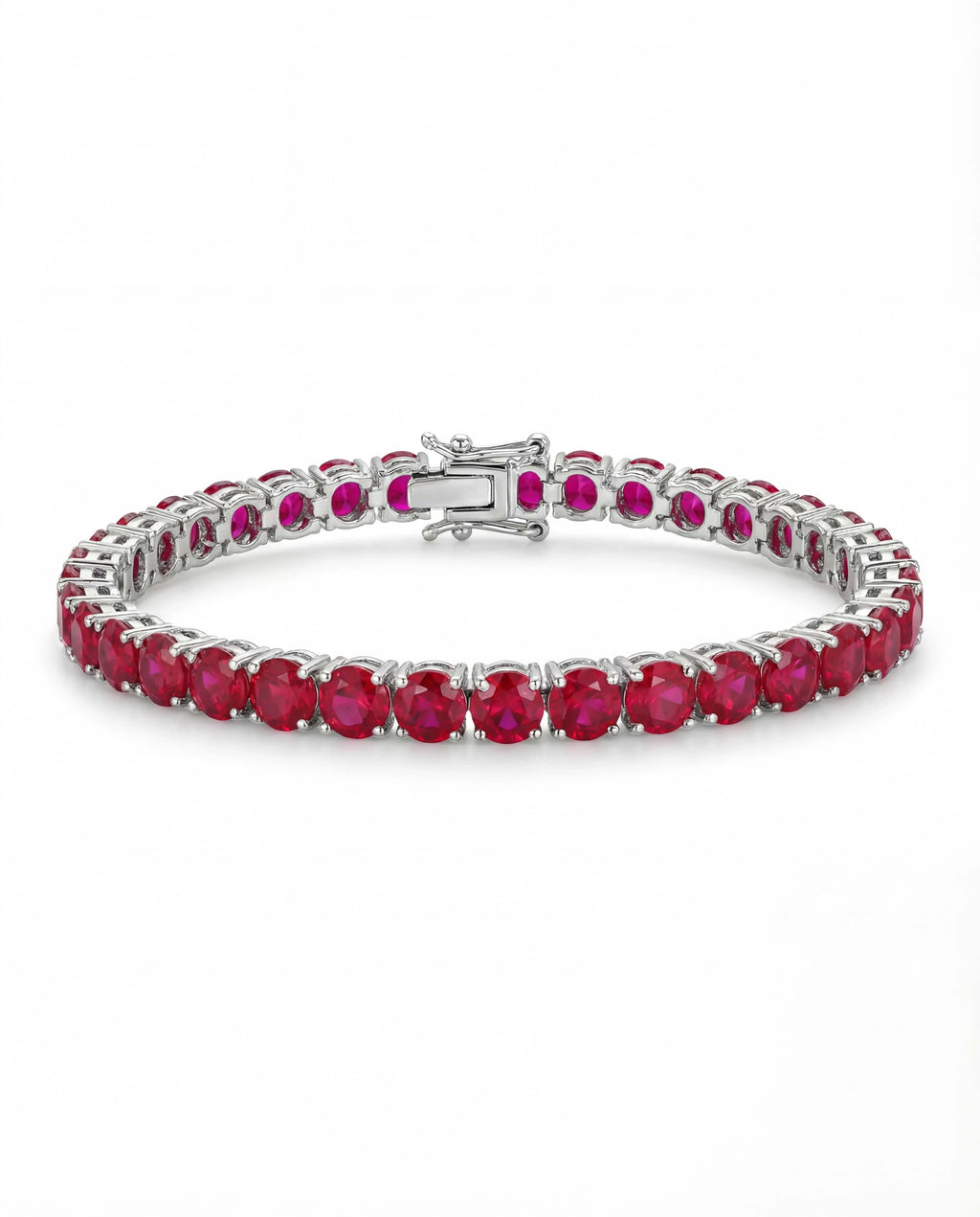 Crimson Eternity Tennis Bracelet