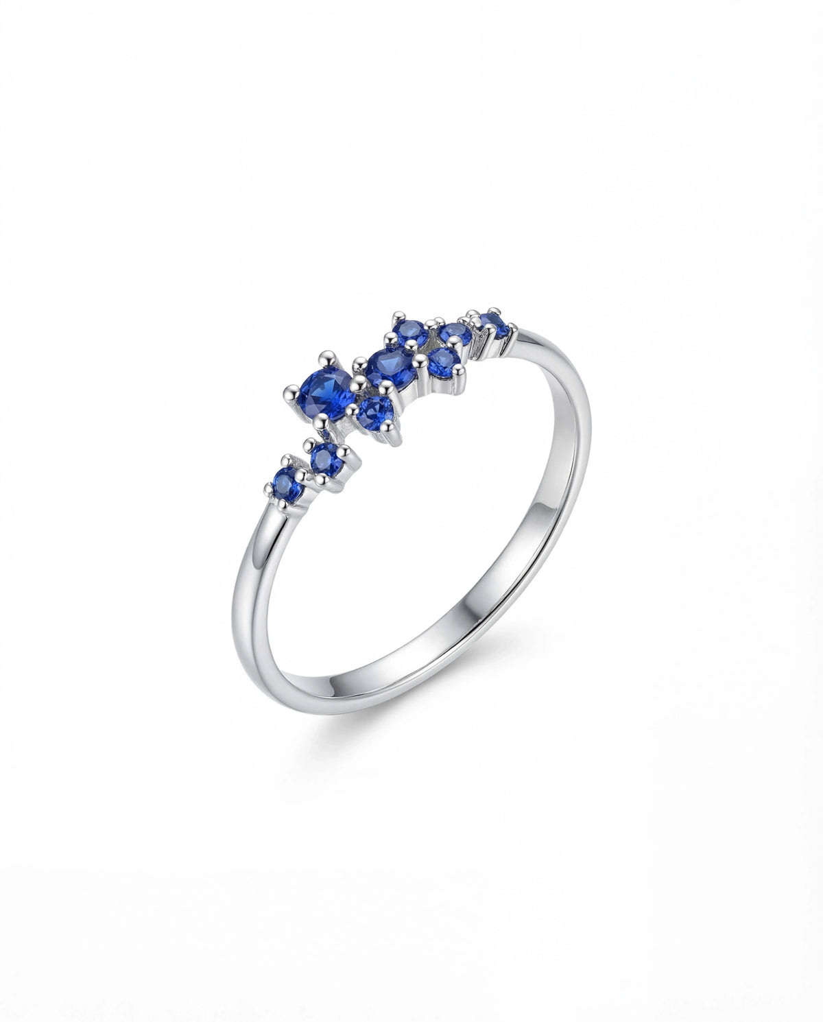 Blue Whisper Curve Ring