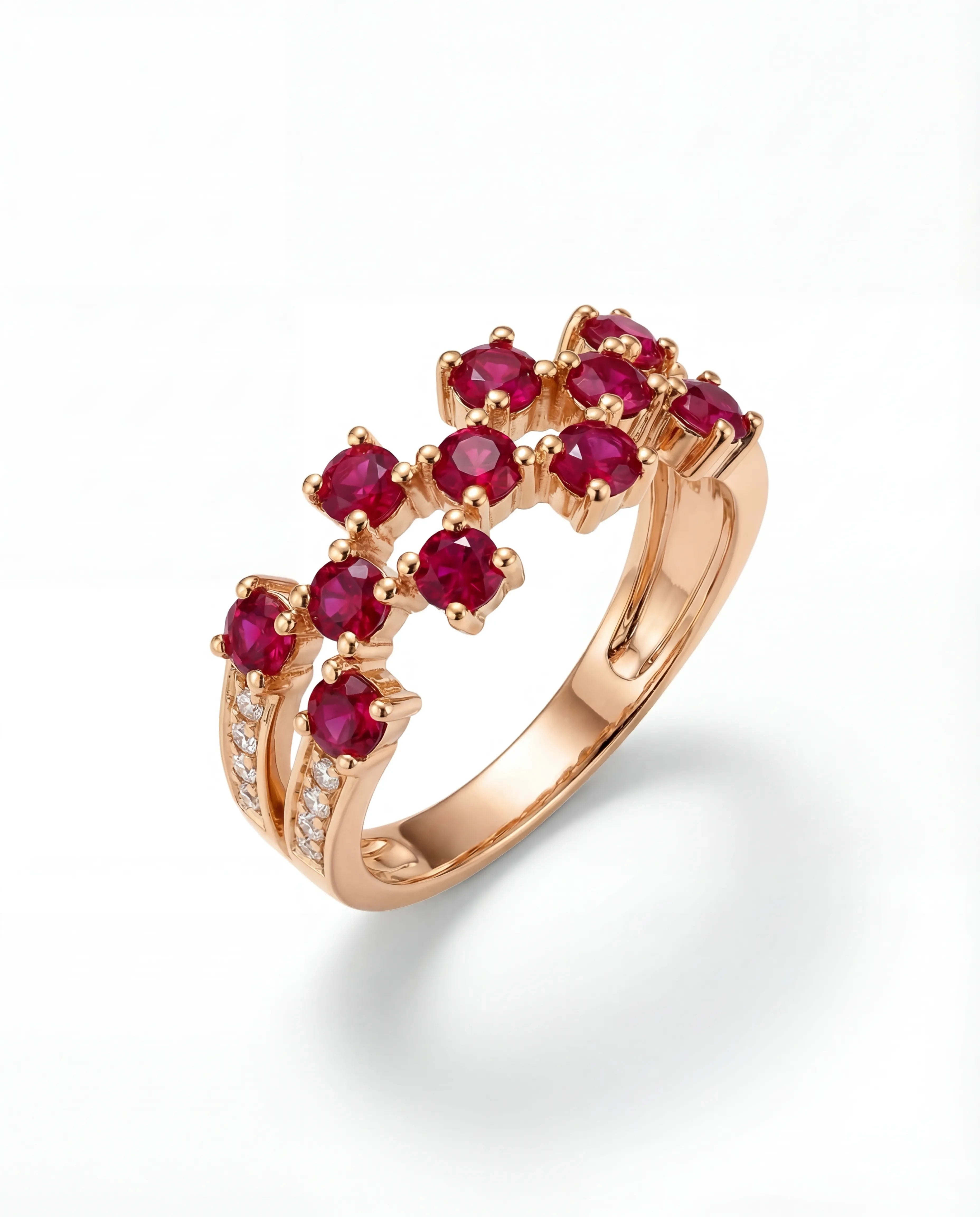 Crimson Bloom Arc Ring